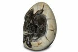 Free-Standing, Polished Septarian Geode - Black Crystals #302872-2